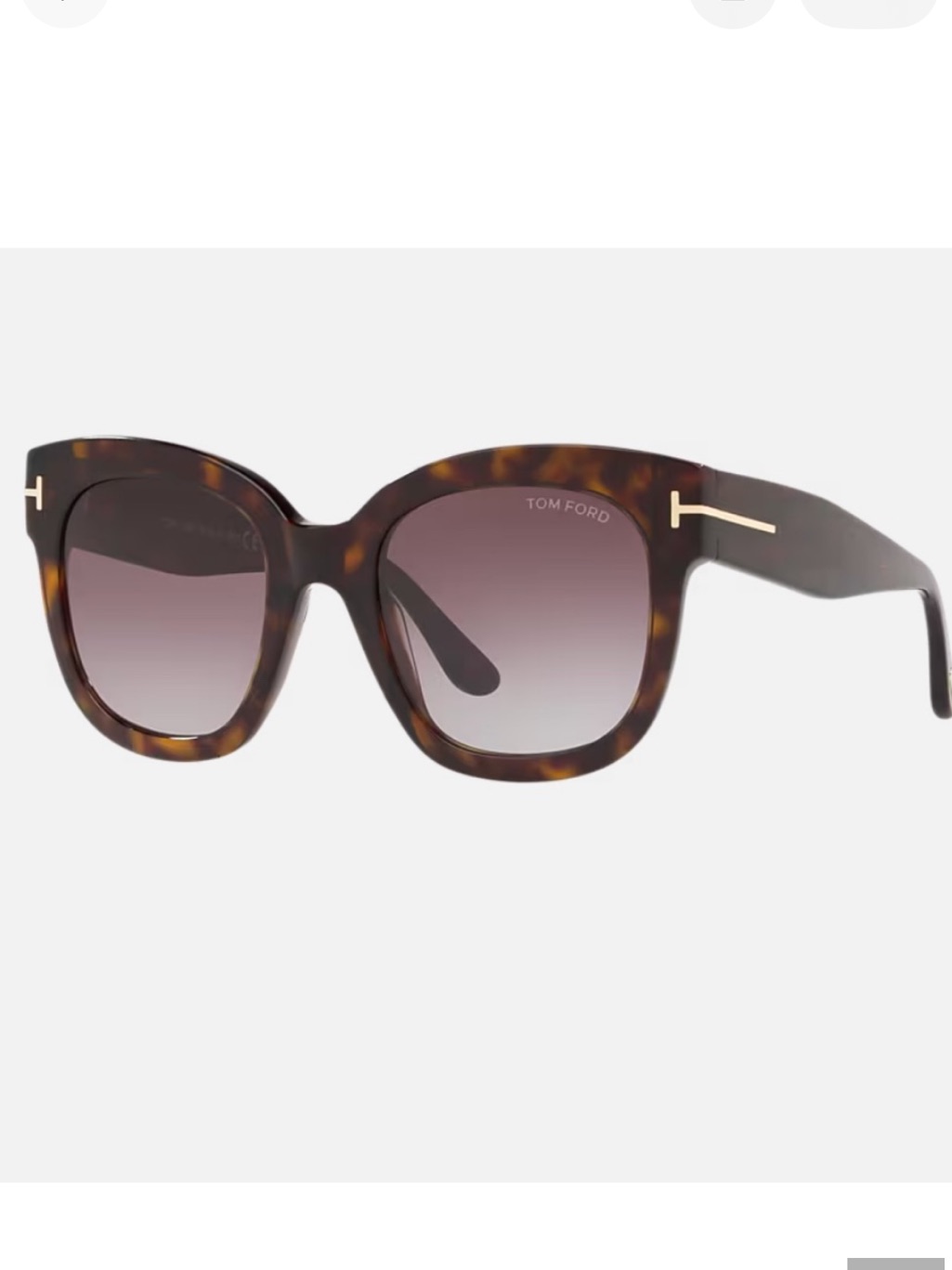 Tom Ford Polarized Square Brown Tortoise Sunglasses Burgundy Lens